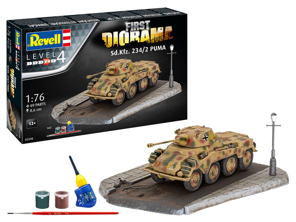 REVELL FIRST DIORAMA SET - SD. KFZ. 234/2 PUMA 1:76 Scale 03298