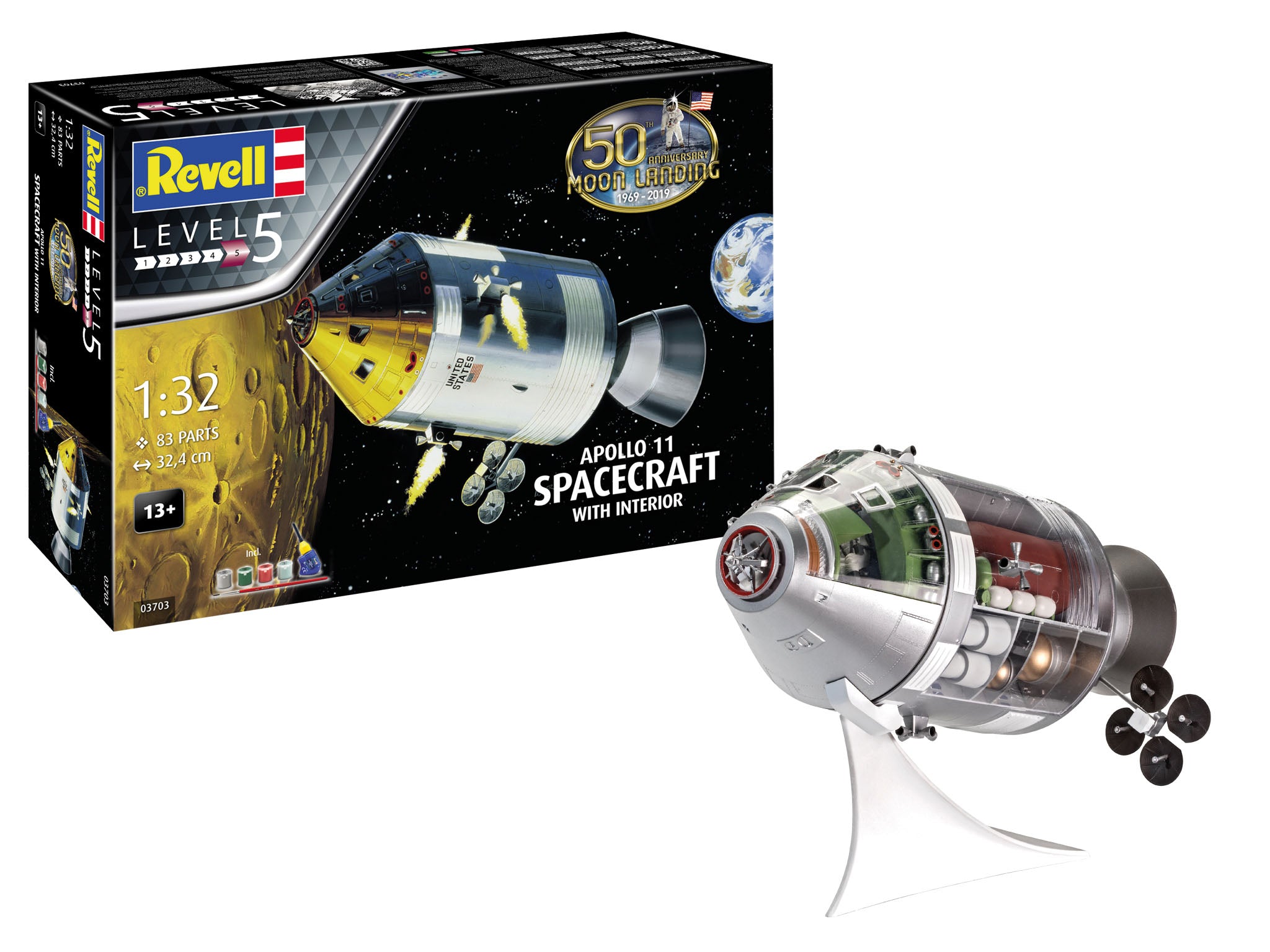 Revell Apollo 11 Spacecraft w/interior 03703