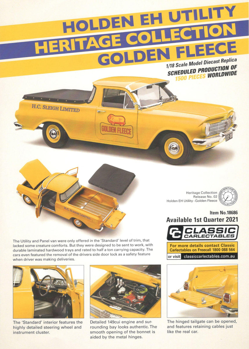 Eh Collection Classic Carlectables Holden EH Utility Heritage Collection Golden Flee ...