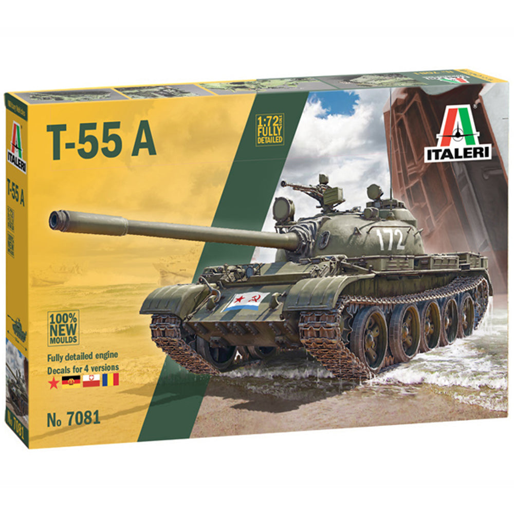 ITALERI T-55 MAIN BATTLE TANK "100% NEW MOULDS" 1:72 7081S