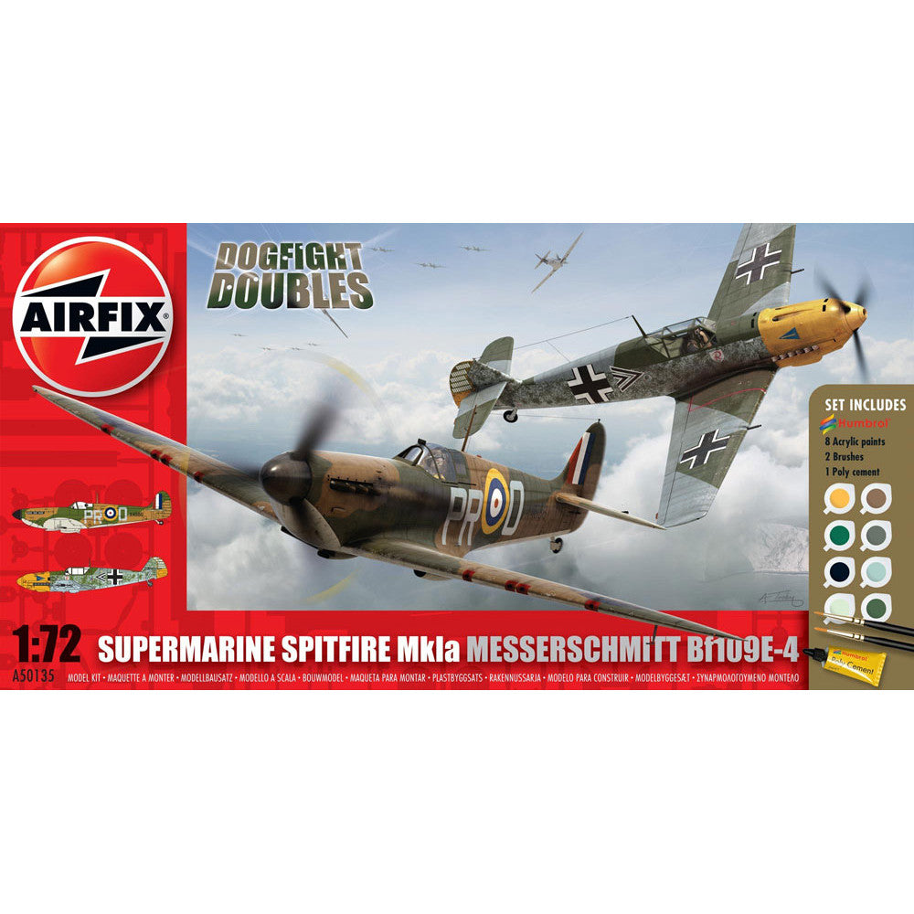 AIRFIX SPITFIRE MKIA & MESSERSCHMITT BF109E-4 DOGFIGHT DOUBLES GIFT SET 1:72