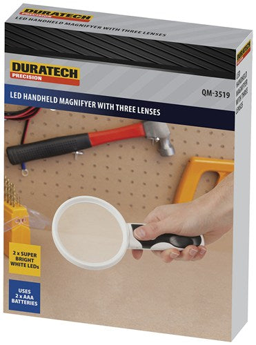 QM3519 LED Handheld Magnifyer w/3 Lenses